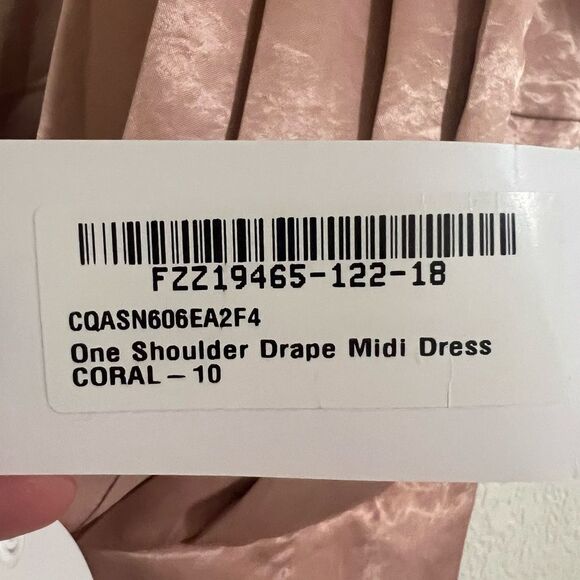 NWT boohoo Occasion One Shoulder Drape Mini Dress Champagne Pink Satin Size 6 S - Picture 4 of 10